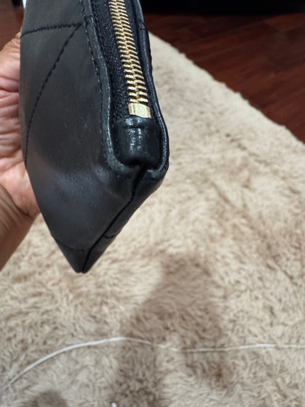 YSL Saint Laurent Jamie Pochon Black Leather Wristlet Clutch with Gold Hardware - Picture 9 of 16